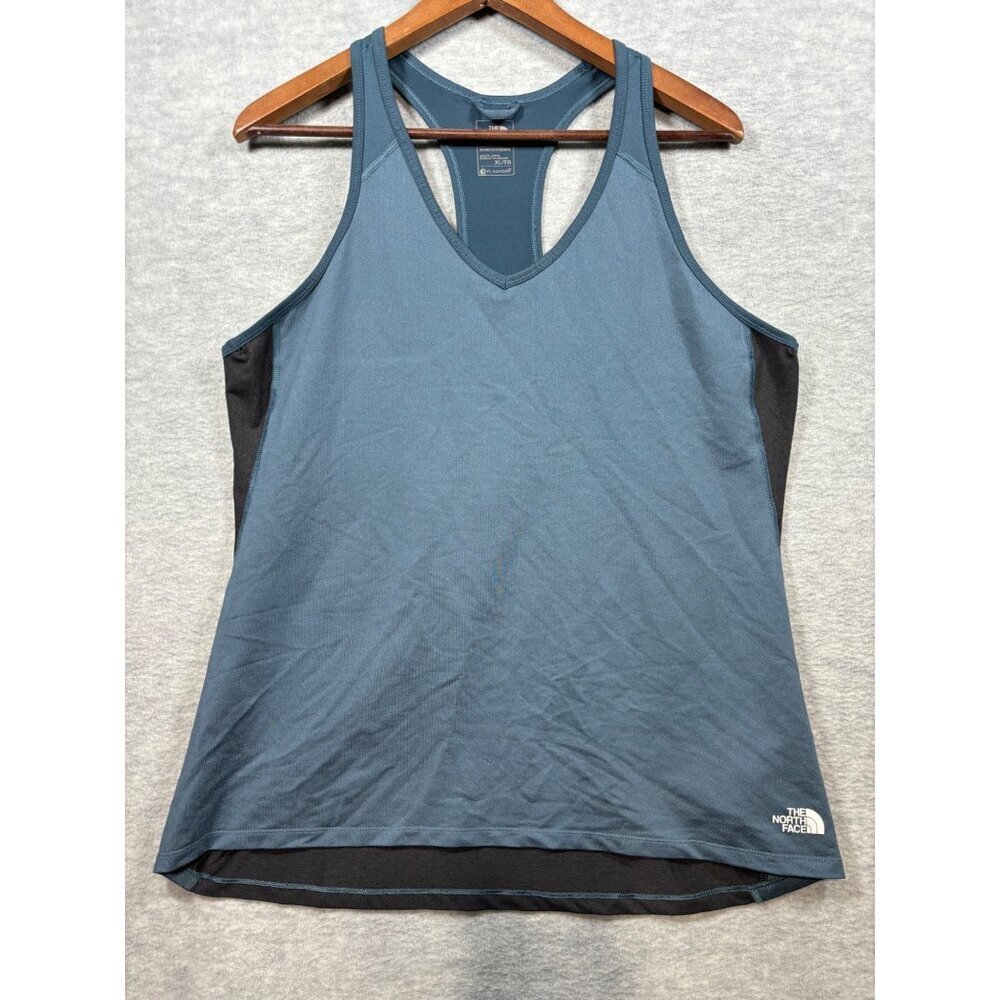 The North Face‎ Womens Tank Top XL FlashDry Racerback Blue Workout Athletic